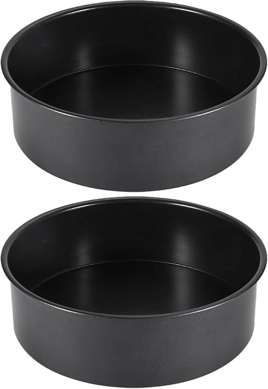 8.27 In Round Cake Pans Set of 2 Deep Nonstick with Removable Bottom by Unknown