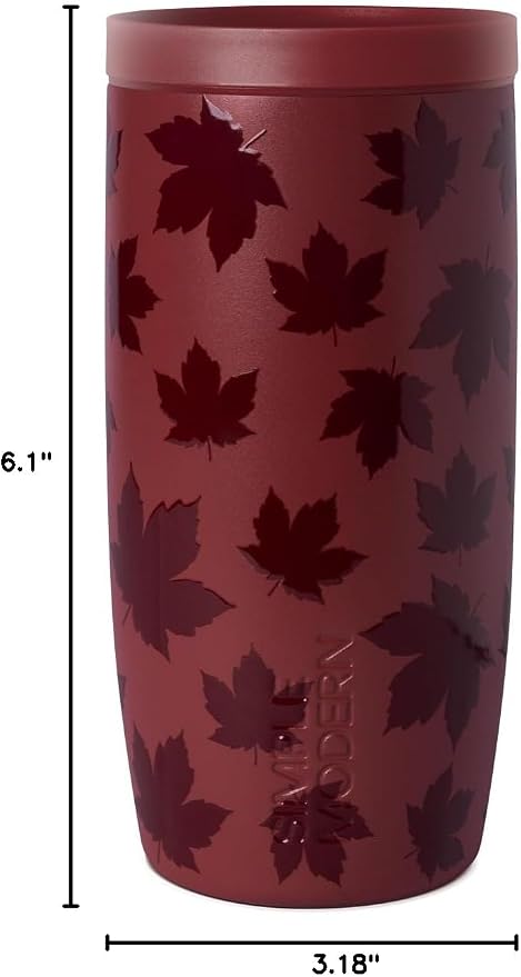 Simple Modern Halloween Travel Coffee Mug 360° Lid | 16oz | Leaves | Voyager Ceramic-Lined Insulated Stainless Steel Coffee Tumbler, Iced Coffee Cup, Mug with Lid |Autumn Maple - Image 12