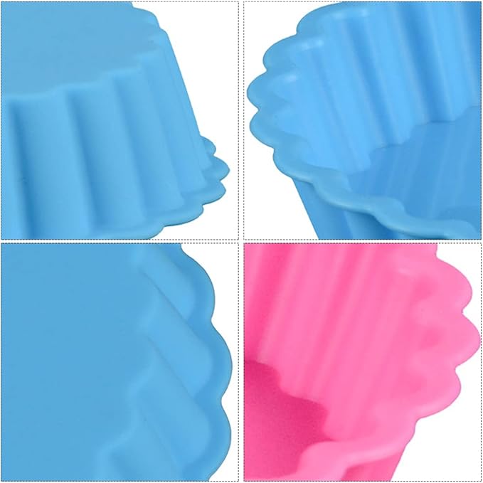 8 Pack Silicone Tart and Pie Molds, 4.2 Inches Round Baking Molds, Small Fluted Cake Pans Mini Quiche Tart Pans for Baking Pies, Tarts, Cakes, Small Dessert DIY (Random Color)