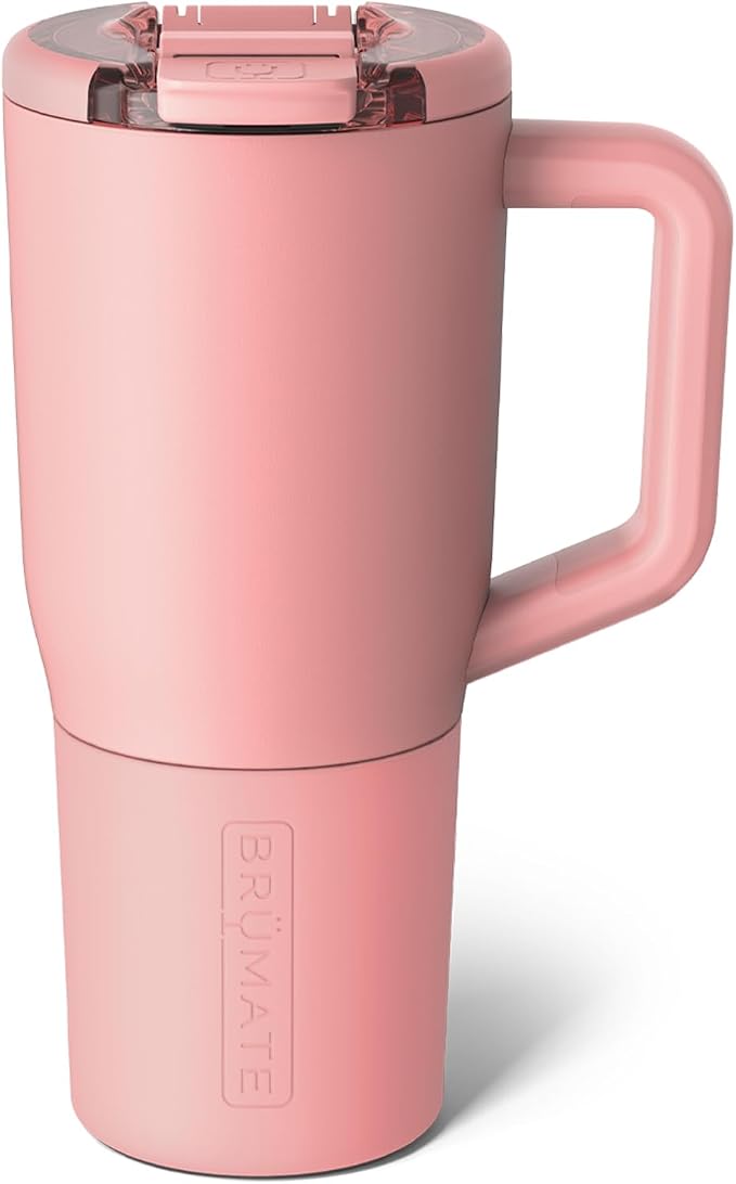 BrüMate Müv - 25oz 100% Leak Proof Insulated Coffee Mug with Handle & Lid - Stainless Steel Coffee Travel Mug - Double Walled Coffee Cup (Guava) by Br%C3%BCMate