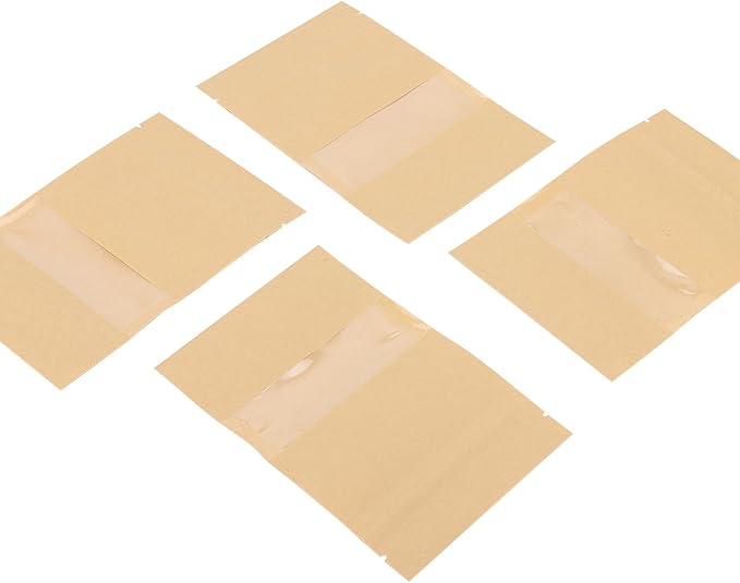 SHEUTSAN 200 Pack 4 x 6 Inch Kraft Zip Lock Pouch with Window, Brown Stand Up Pouches Bags, Resealable Bag for Dry Food, Snack - Image 5