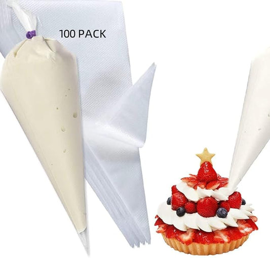 100PACK Anti Burst Icing Bags,12Inch Thickened Pastry Bags Disposable,Cake Decorating Piping Bags for Frosting,Cream,Cookies,cupcakes