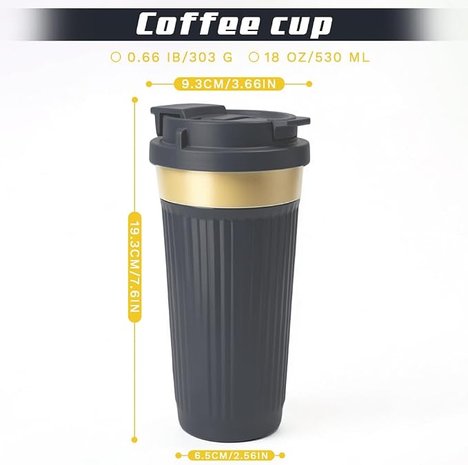 Vacuum Insulated Stainless Steel Travel Coffee Mug,Leak Proof Cup with Lid | 304 stainless steel mug with vacuum insulation, leak proof lid, silicone grip and car cup holder friendly design - Image 5