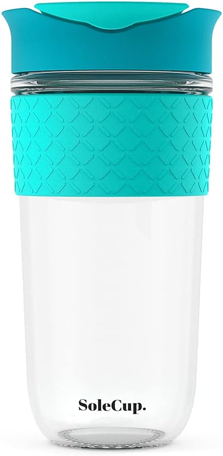 Large Travel Mug - Reusable Insulated Coffee Mug - 18oz/530ml BPA-Free Hot Drink Travel Mug with Lid & Silicone Band (Blue, 18oz)