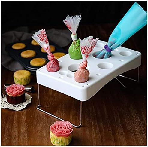 Piping Bag Holder Cake Decorating Cookie Decorating Supplies Tool Lcing Bag Stand Cream Bag Holder with 12 cavity