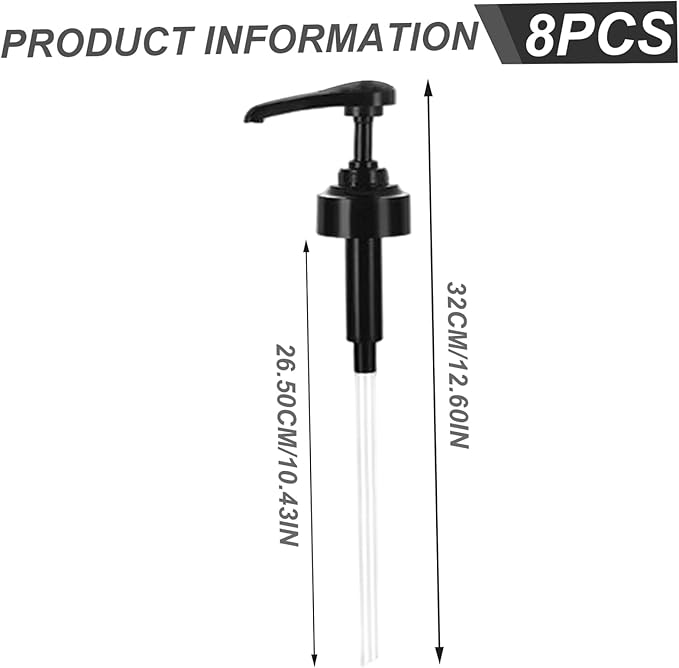 8PCS 12.6 Inch Leakproof Plastic Coffee Syrup Pumps, Bottle Dispenser for Flavored Syrups, Tools & Home Coffee Station.