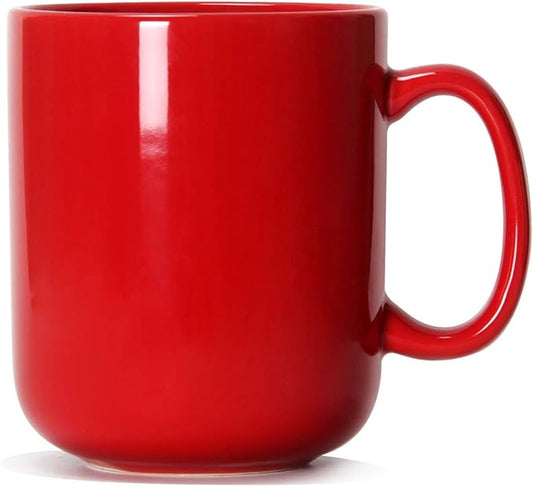 20 OZ Large Coffee Mug, M016 Ceramic Big Tea Cup with Handle for Dad Men, Red by Smilatte
