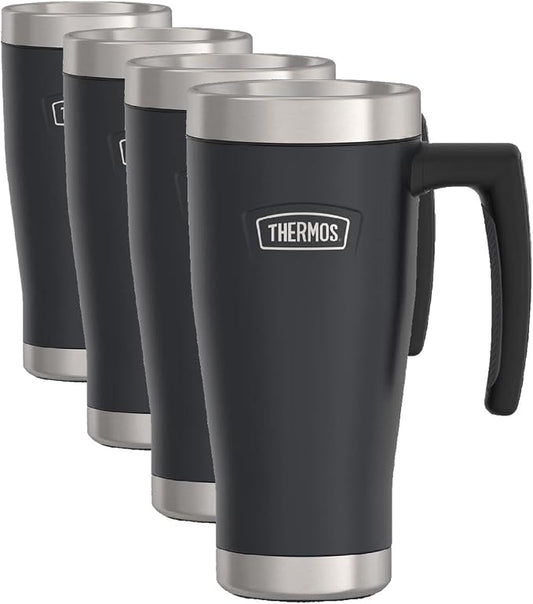 THERMOS ICON SERIES, Stainless Steel Mug, Granite, 16 oz, (Pack of 4) by Thermos