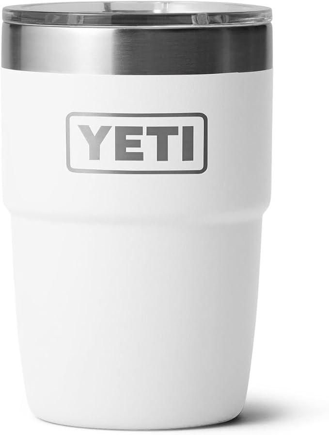 YETI Rambler 8 oz Insulated Coffee Mug with Lid - Stackable Double-Wall Vacuum Insulated Coffee Cup - DuraSip Ceramic Lining - Barista-Friendly Design - Stainless Steel - Dishwasher Safe by YETI