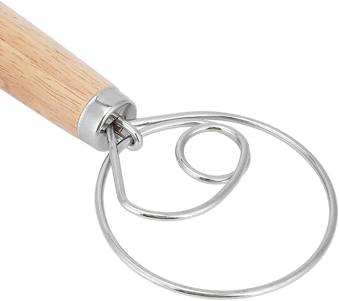 Jiawu 2Pcs Dough Blender Manual Mixer Ergonomic Oak Handle for Baking Homemade Bread and Pastries 13.0x3.1in Stainless Steel - Image 4