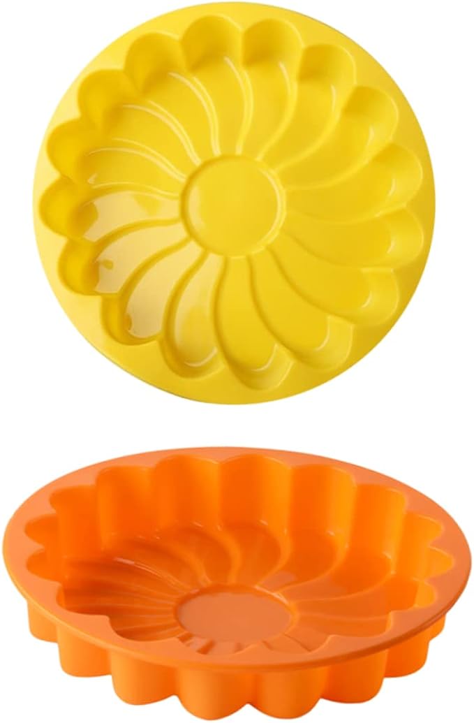LABRIMP 2pcs Round Silicone Cake Mold Pan Non-stick Bakeware for Quiche Tart and Flexible Silicone Mixed Colors for Home Professional Baking - Image 9