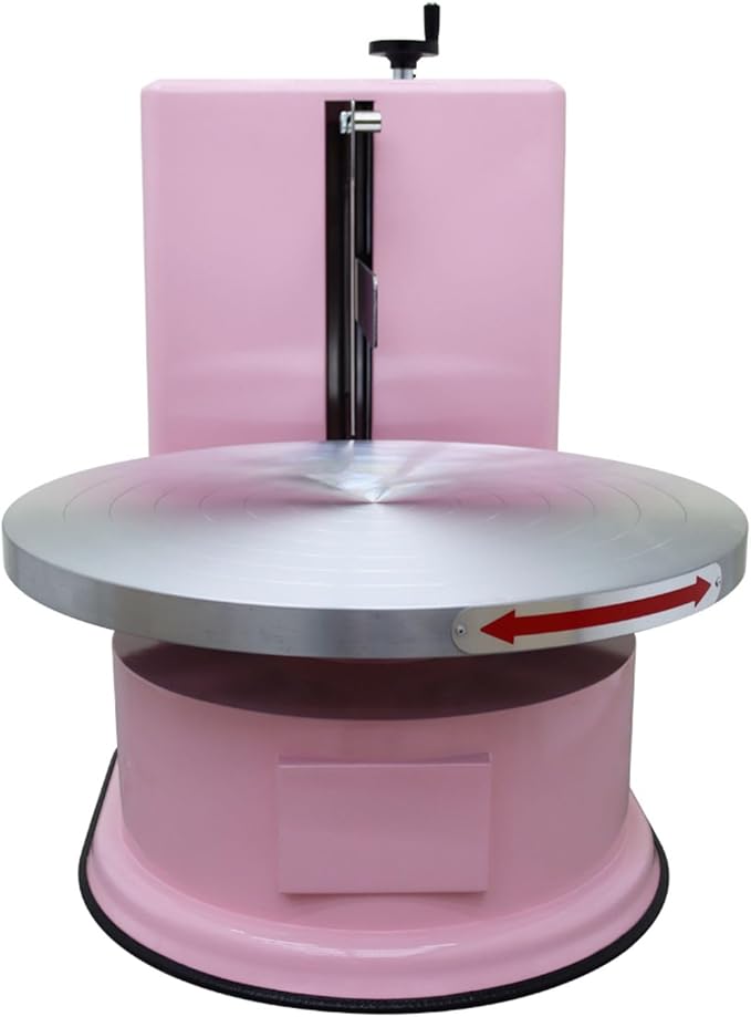 110V Electric Cake Decorator, 4-16 Inch Cake Buttercream Spreader, Professional Cake Frosting Machine with 304 Stainless Steel Spatula, Electronic Buttons, Pink