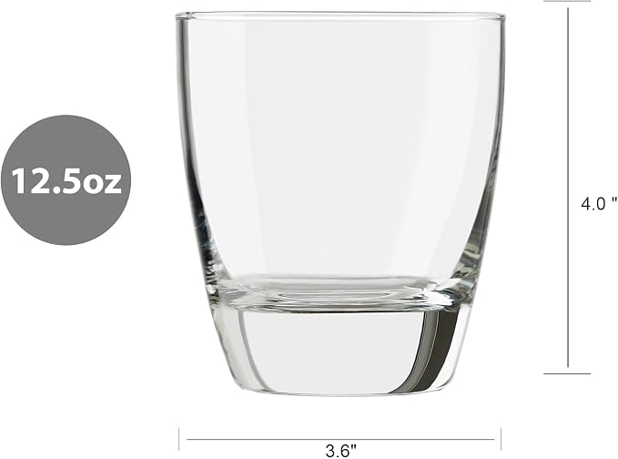 Set of 4, 12.5 oz Clear All Purpose Drinking Glasses, Multipurpose Glassware Ideal for Water, Juice, Iced Drinks and Everyday Kitchen Use - Image 4
