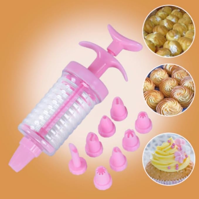 Cake Decorating Gun, Cupcake Icing Piping Kit, Cupcake Injector/Decorating Icing Set, Cake Decorating Kit with 8 Piping Tips