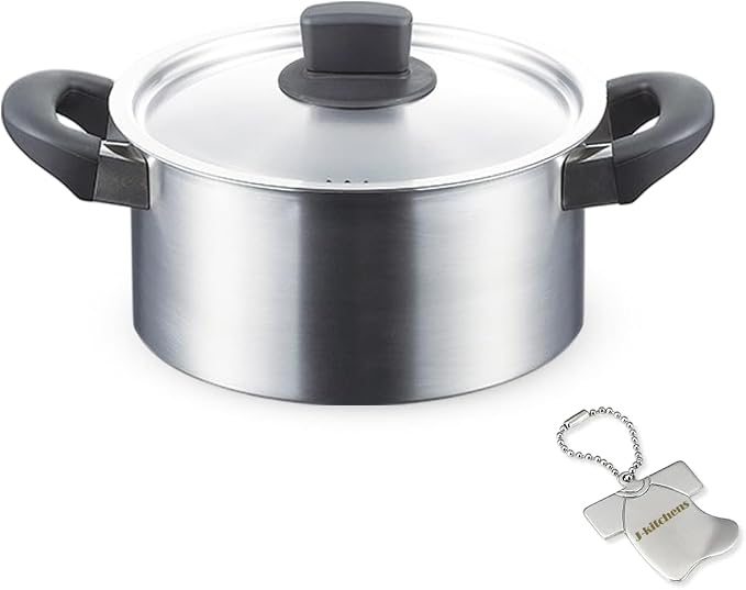 J-kitchens Dining Product, Double-Handled Pot, Lid Not Easy To Roll, 7.9 inches (20 cm), Gas Induction Compatible, Made in Japan, With Original Tag by Unknown