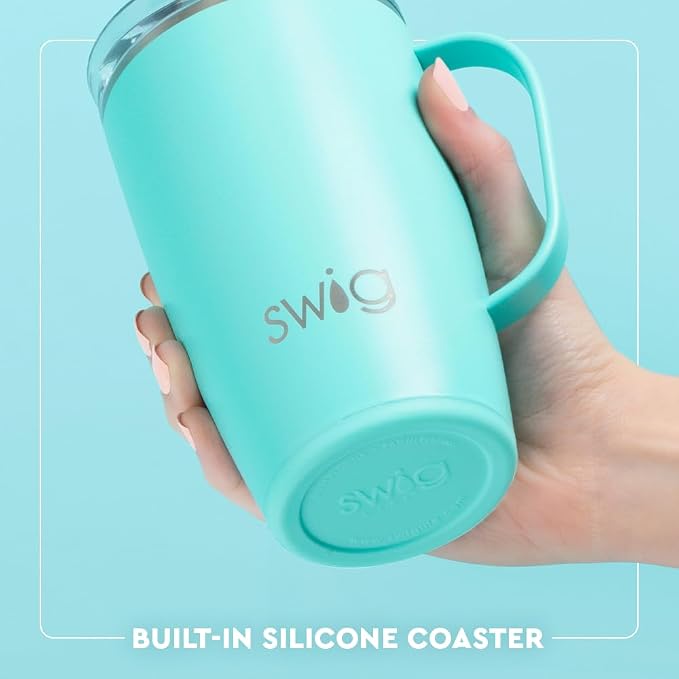 Swig Life 18oz Insulated Travel Mug with Handle & Lid, Fresh Cut | Triple Insulated Stainless Steel - Handle & Lid Included - Keeps Coffee Hot or Cold - Cup Holder Friendly - Image 5