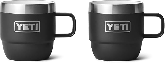 YETI Rambler 6 oz Stackable Mug, Stainless Steel, Vacuum Insulated Espresso/Coffee Mug, 2 Pack by YETI