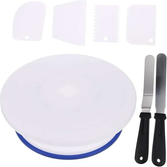 Cake Decorating Turntable with Smooth Rotation Double Bearings Spatula and Scraper for Baking DIY Dessert Stand Practical Cake Decorating Table for Bakery and Party Use