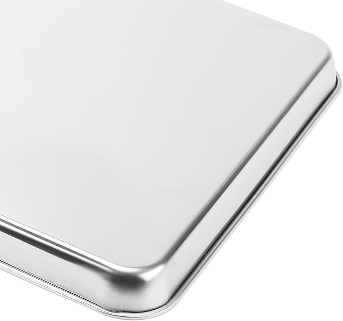 LEXININ Stainless Steel Baking Sheets, 17 x 12 x 1 Inch, Cookie Pans for Oven, 4-Piece Set, Silver - Image 6