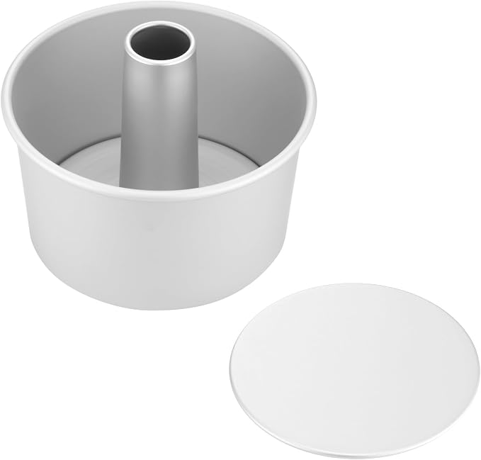 7-Inch Chiffon Cake Pan, Anodized Aluminum with 2 Removable Bottoms | Flat and Tube Bottom Inserts for Chiffon, Angel Food and Sponge Cakes by Unknown