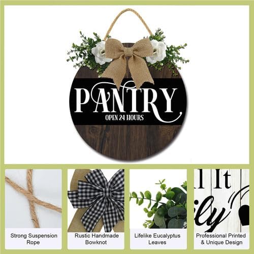 FemiaD Pantry Sign Wall Decor Farmhouse Pantry Sign Wooden Rustic Retro Hanging Wooden Art Kitchen Decor for Home Room Holiday Decoration 11inch - Image 5