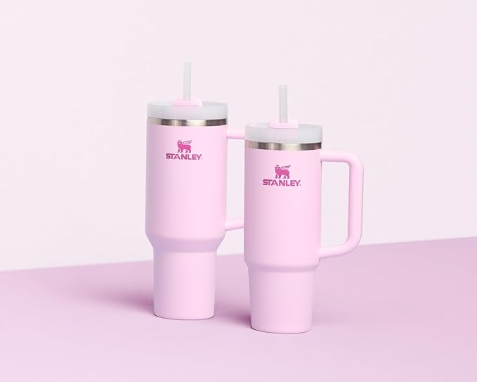 STANLEY Quencher H2.0 Flow State Tumbler, 40 oz, Cherry Blossom | Handle and Straw | 3-Position Lid | Cup Holder Compatible for Travel | Insulated Stainless Steel Cup | BPA-Free - Image 7