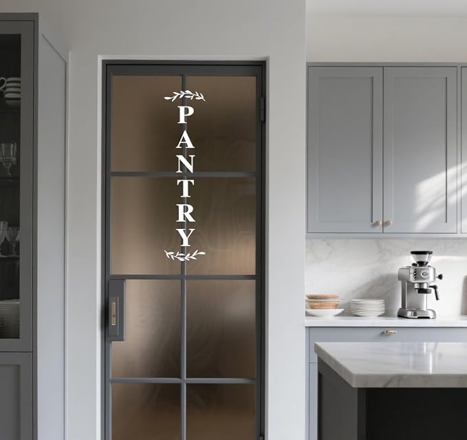 Pantry Door Decal – White Vinyl Kitchen Sticker – Farmhouse Pantry Room Door Sign for Kitchen Wall or Glass, 27.5 x 6.6 Inch - Image 7