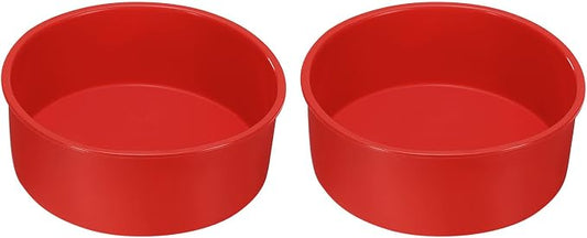 UXCELL 2-Pack Round Silicone Cake Molds, 6-Inch Nonstick & Quick Release for Layer, Smash & Cheese Cakes - Dark Red by uxcell
