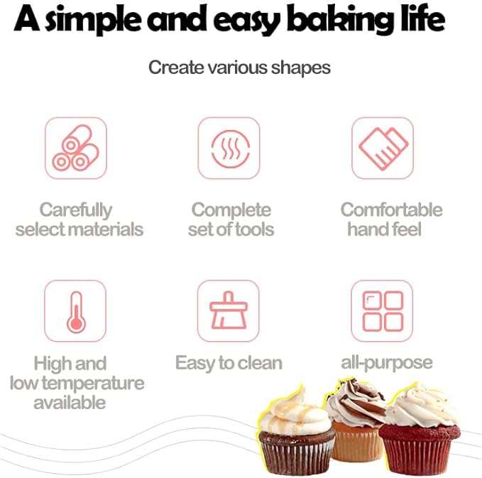 48-Piece Numbered Piping Tips, Cookie Icing Tips, Cookie Decorating Kit, Cake Decorating Tips for Cupcakes Cookies, Cake Supply Master Decorating Tip Set