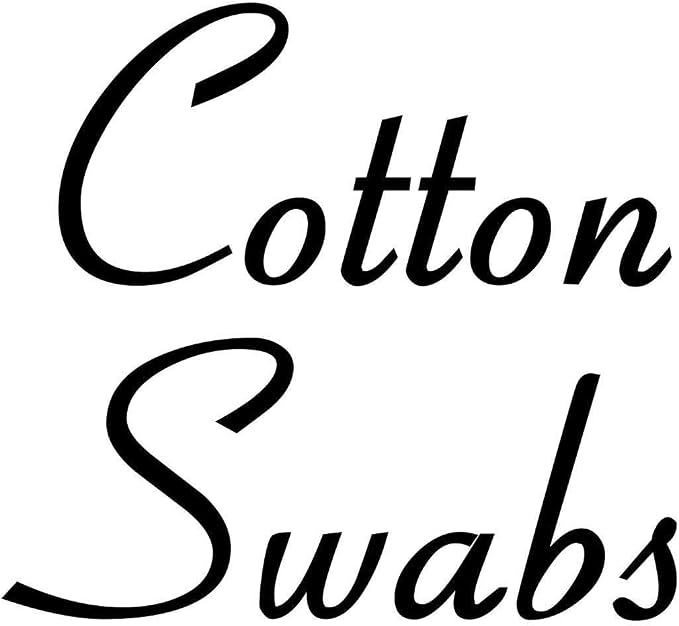 Cotton Swabs 3.5w x 3h Label | Bathroom Organization | Die Cut Vinyl Decal | Black Retro Font (Sticker Only) by MinglewoodTrading