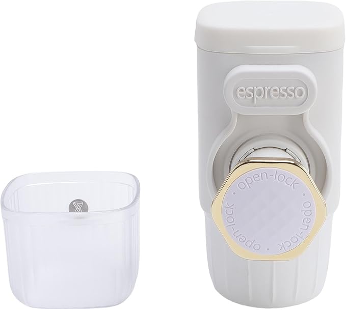 Portable Coffee Maker Lightweight and Compact Manually Operated Coffee Machine for Travel Camping Hiking ABS 100ml (White) - Image 2