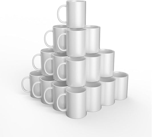 Cricut Ceramic-Coated Mugs, 15 Oz, 36 Count, White - Dishwasher & Microwave Safe, Compatible with Cricut Mug Press & Infusible Ink, Ideal for Crafts and Printing by Unknown