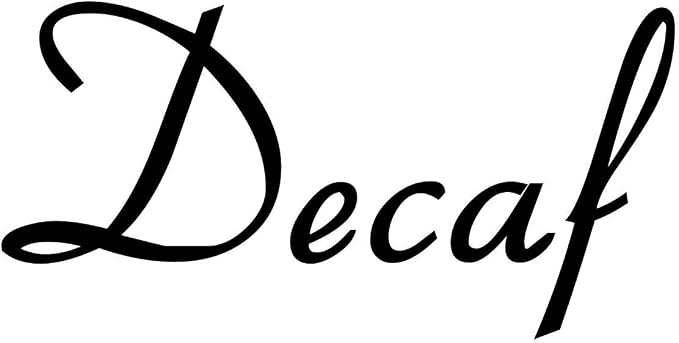 Decaf 3.5w x 2h Label | Kitchen Pantry Organization | Die Cut Vinyl Decal | Black Retro Font (Sticker Only) by MinglewoodTrading