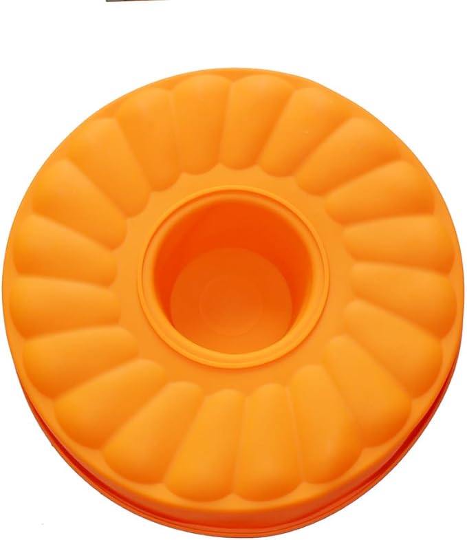 X-Haibei 9.5 Inch Round Cake Pan - Flexible Silicone Baking Mold for Cakes, Ice Cream, Jello, Bread, Cheesecake - Non-Stick, Dishwasher Safe