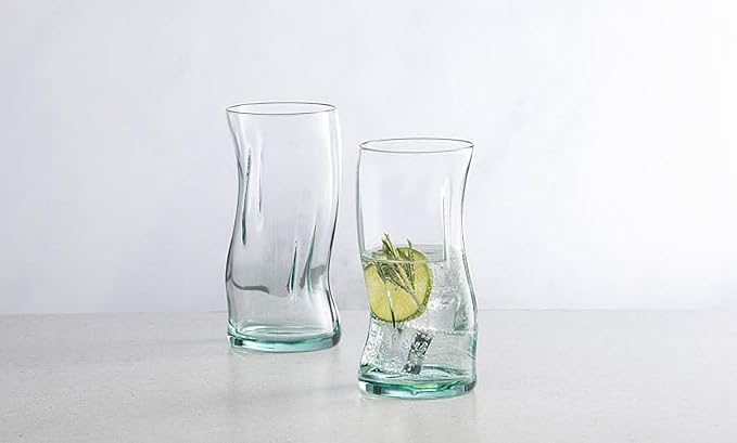 (2 pack) Clear Green Glassware, 14.9 oz - Image 3