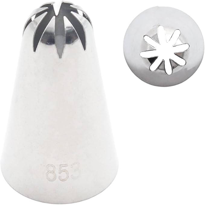 Piping Tip of Model 853, Stainless Steel Icing Nozzles, Cake Baking Tools for Buttercream, Birthday Cake, Cookie Icing, Cupcake or DIY Art (853)