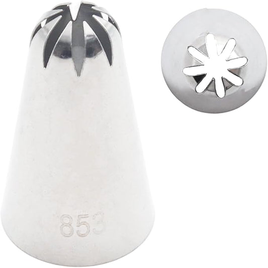 Piping Tip of Model 853, Stainless Steel Icing Nozzles, Cake Baking Tools for Buttercream, Birthday Cake, Cookie Icing, Cupcake or DIY Art (853)
