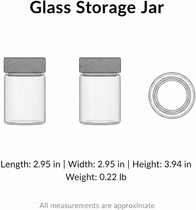 Glass Storage Jar with Acacia Wood Lid, Borosilicate Food Canister for Coffee Beans Tea Sugar Dry Pantry Staples (1 PC) - Image 7