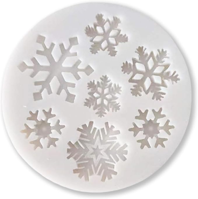1 Pcs Christmas Chocolate Silicone Molds Snowflake Shape Non-Stick Round Baking Molds for Mini Cake Chocolate Fondant Pudding Jelly Mousse Muffin Top Dessert Making