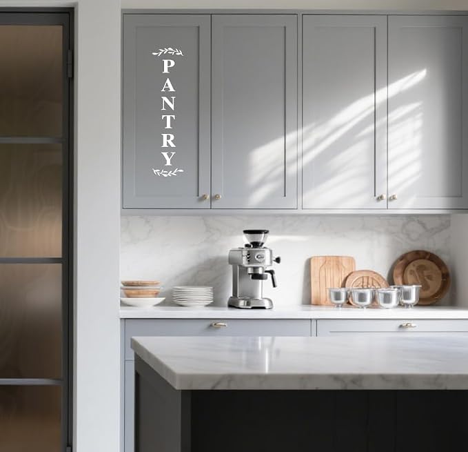 Generic Pantry Room Decal, Kitchen Pantry Sticker, White, Vinyl, Vintage, Rectangular, 17.7 x 4.3 in - Image 4