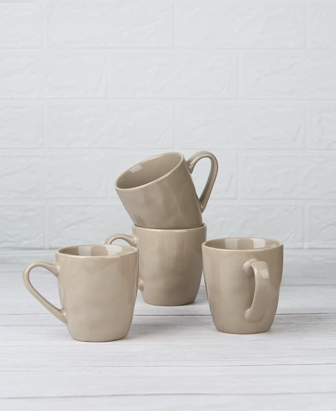 famiware Mars 4 Pieces Coffee Mug, 14oz Tea Mug, Catering Mugs with Handle for Coffee, Tea, Cocoa, Milk, Cinnamon Brown - Image 6