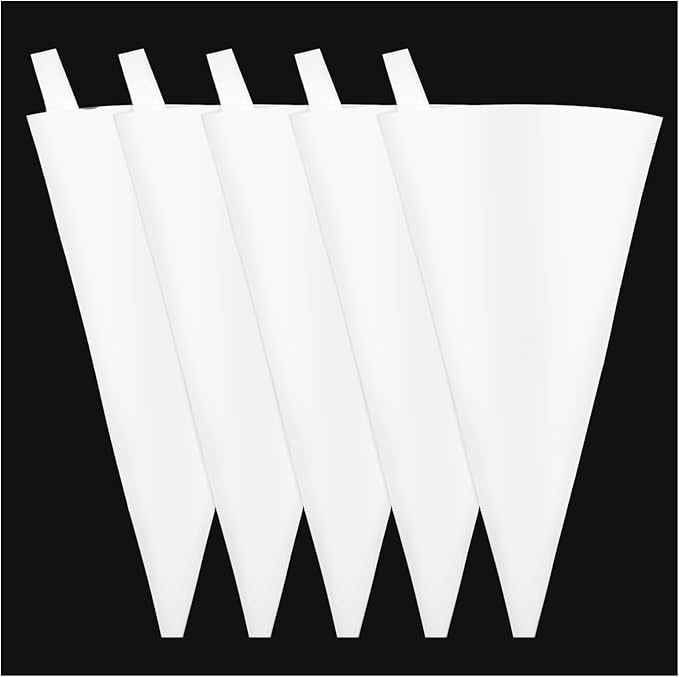 5PCS Reusable Piping Bag, Cotton 12 In Piping Bags Reusable, Hanging Decorating Bag, White Cloth Frosting Bags, Icing Piping Bags Decorating Bags Icing Frosting Bags, White Piping Bags
