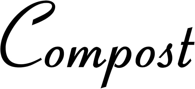 Compost 4w x 2h Label | Home Pantry Organization | Die Cut Vinyl Decal | Black Retro Font (Sticker Only) by MinglewoodTrading