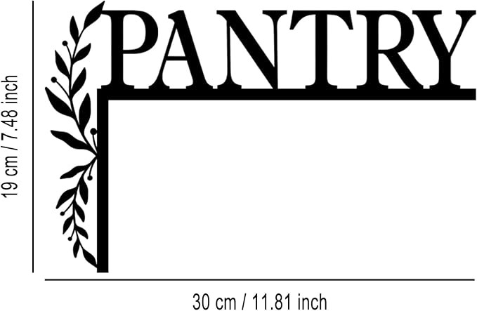 Pantry Metal Door Topper Kitchen Wall Decor Black Farmhouse Pantry Sign Rustic Kitchen Wall Art Door Corner Decor Home Kitchen Decoration Black - Image 2