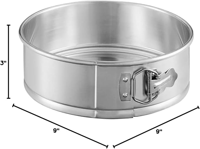Soro Essentials- 9'' x 3'' Deep Aluminum Round Spring Form Pan- Leak Proof Cheesecake Pan Spring Form Pans with Removable Bottom and Quick Release Latch for Baking Cheesecake Cakes - Image 6