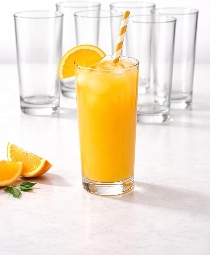 BOHEM'S Small Juice Glasses, Mini Clear Glass Cups Tumblers, Drinking Glassware for Orange Juice, Water, Milk, Coffee, Perfect for Tasting and Small Portions, Set of 6, (6.4 oz) - Image 6