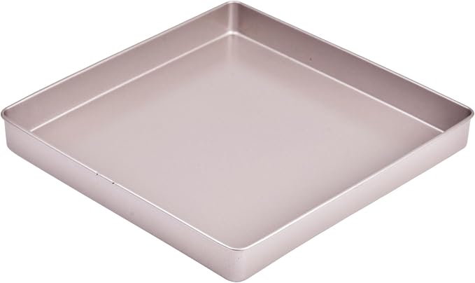 11-Inch Baking Sheet Pan Non-Stick Square Baking Pan Jelly Roll Bakeware for Oven Roasting 11.2" × 11.2" × 1.38" (Champagne Gold) by Bakeley