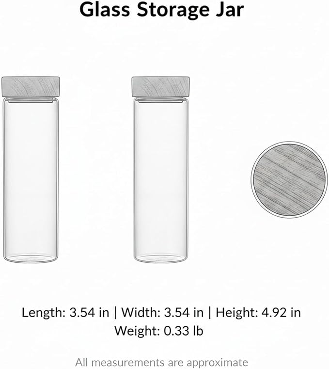 Glass Storage Jar with Acacia Wood Lid, Borosilicate Food Canister for Coffee Beans Tea Sugar Dry Pantry Staples (1 PC) - Image 7