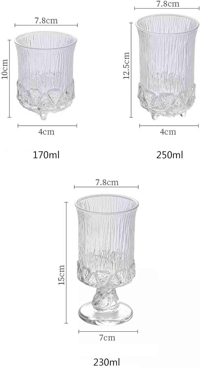 drinking glassware Bark Pattern Embossed Drinking Glasses Glass Cup(Medium) - Image 2