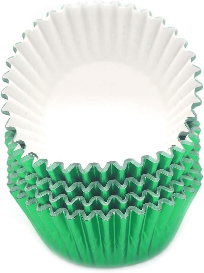 Standard Green Foil Cupcake Liners Muffin Baking Cups for Party and More, 100-Count - Image 2